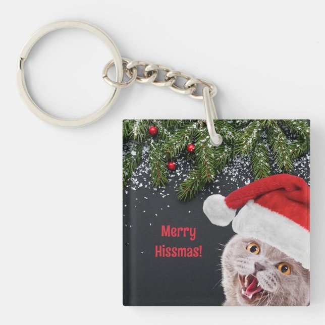 Acrylic Keychain, Merry Hissmas (Framsidan)