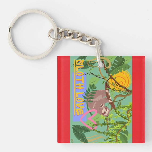 Acrylic Keychain Sloth Kärlek, Wildlife (Framsidan)