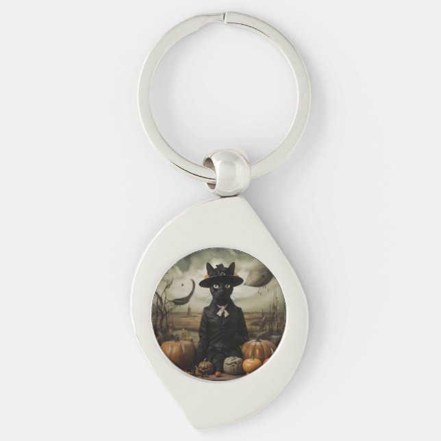 Acrylic Keychain Swirl Silverfärgad Nyckelring (Framsidan)