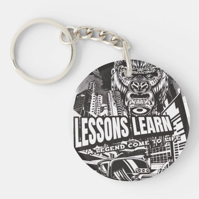 ACRYLIC LEGENDARY GORILLA LESSONS LEARN KEYCHAIN  (Framsidan)