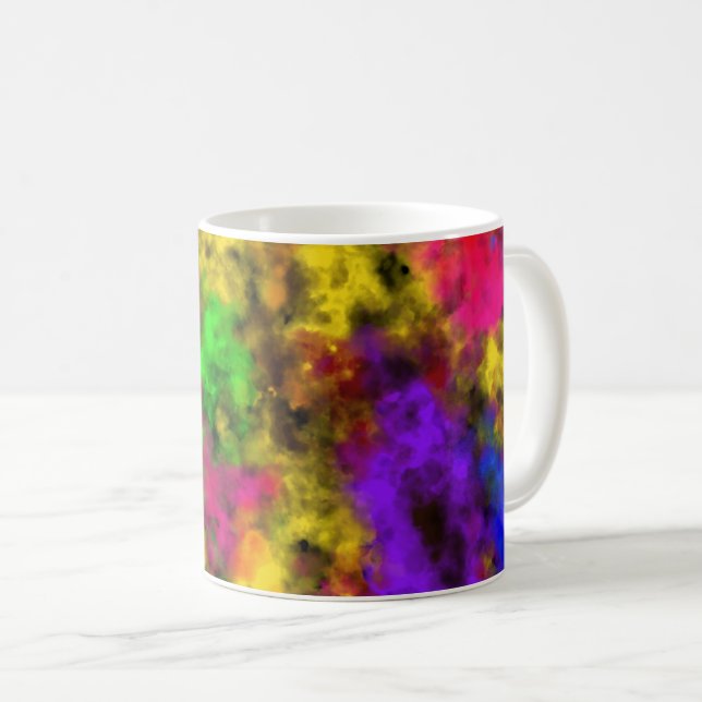 Acrylic Neon Colors Paint Splatter Splash Abstract Kaffemugg (Framsida höger)