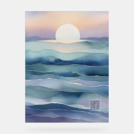 Acrylic Nursery Sign | Indigo Ocean Moon