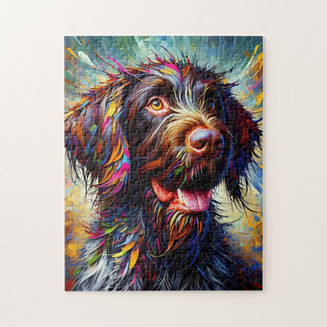 Acrylic Print för Hund för språklig målare Pussel (Vertikal)