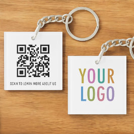 Acrylic QR-kodnyckelkedja för Business Logotyp Squ