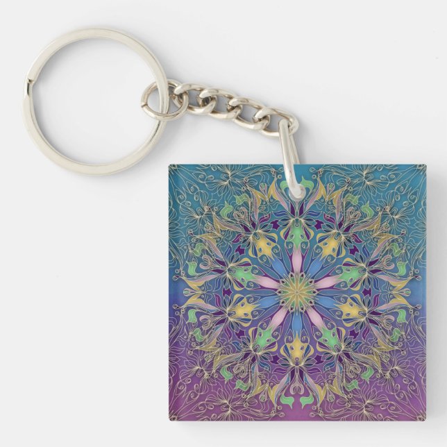 Acrylic Square Mandala Keychain (Framsidan)