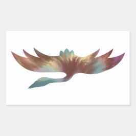 Acrylic-Stil Crane Sticker Rektangulärt Klistermärke