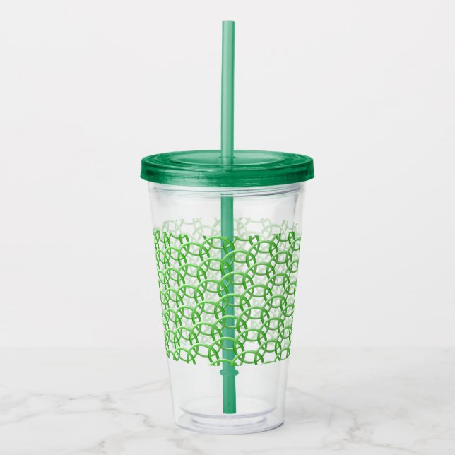 Acrylic Tumbler - Grönt Ringar-inlåst Take Away Mugg (Framsida)