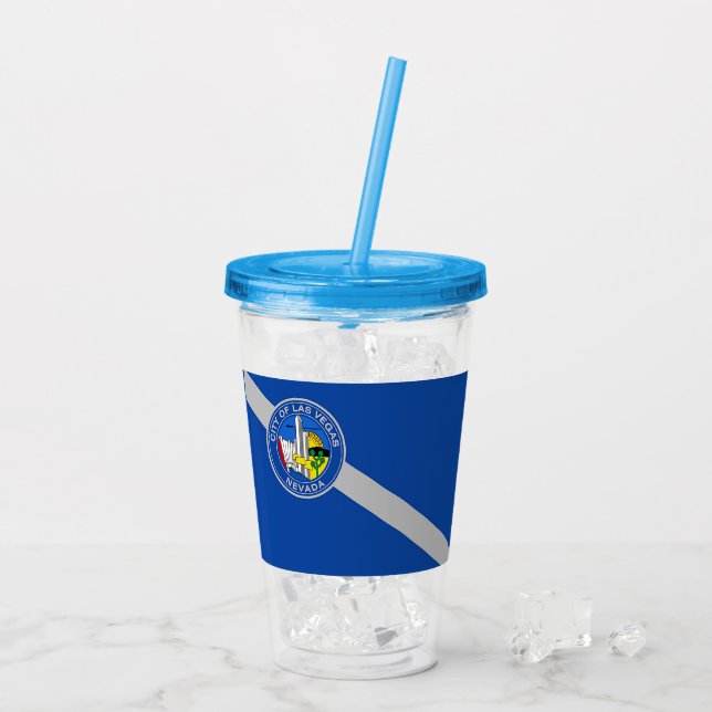 Acrylic Tumbler med flagga av Las Vegas Take Away Mugg (Baksida Ice)