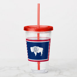 Acrylic Tumbler med flagga av Wyoming State Take Away Mugg