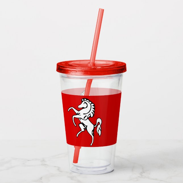 Acrylic Tumbler with flag of Kent County, England Take Away Mugg (Baksida)