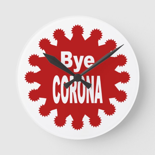 Acrylic Wall Clock Adjö CORONA Rund Klocka (Framsida)