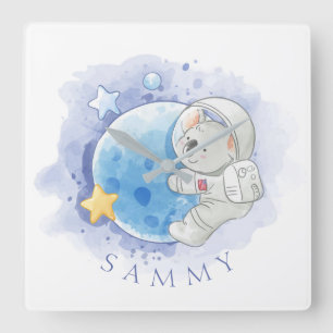 ACRYLIC WALL CLOCK : KOALA I MÅNE FYRKANTIG KLOCKA