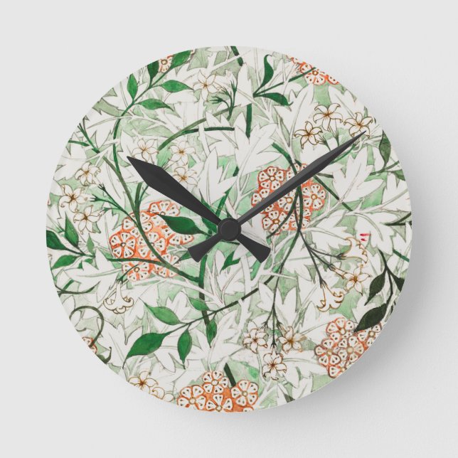 ACRYLIC WALLCLOCK : WILLIAM MORRIS : JASMINE RUND KLOCKA (Framsida)