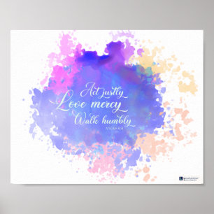 Act Justly Kärlek Mercy Walk Humly (Micah 6:8) Poster