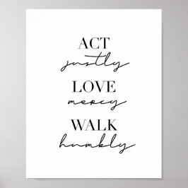 Act Justly Kärlek Mercy Walk HumLY Poster