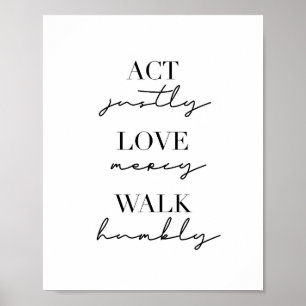 Act Justly Kärlek Mercy Walk HumLY Poster