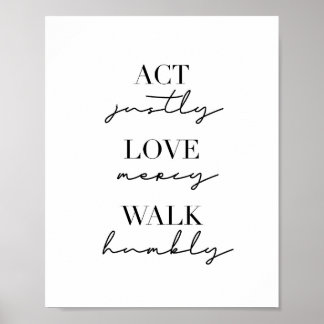 Act Justly Kärlek Mercy Walk HumLY Poster