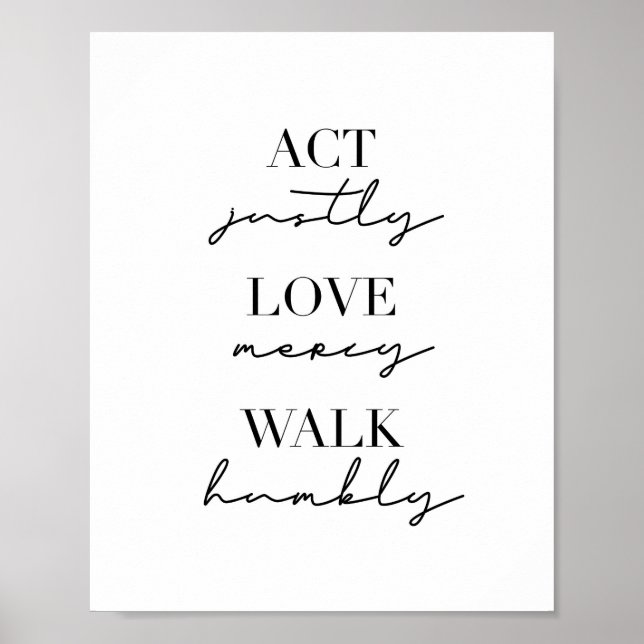 Act Justly Kärlek Mercy Walk HumLY Poster (Framsidan)