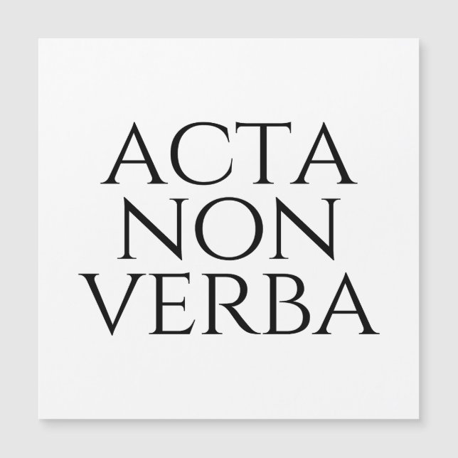 Acta Non Verba (Framsida)