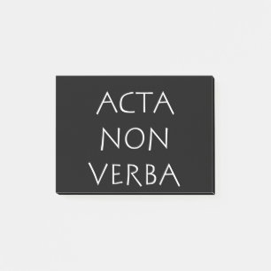 Acta non verba post-it block