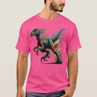Action Art Velociraptor TShirt T Shirt