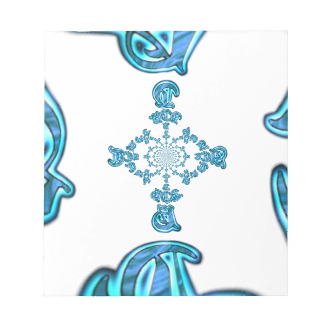 Action Cyan Teal Abstrakt Graffiti Art-utskrift Anteckningsblock (Framsida)