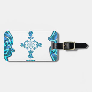 Action Cyan Teal Abstrakt Graffiti Art-utskrift Bagagebricka