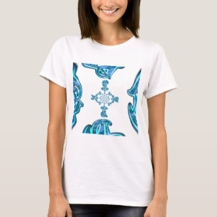Action Cyan Teal Abstrakt Graffiti Art-utskrift T-shirt