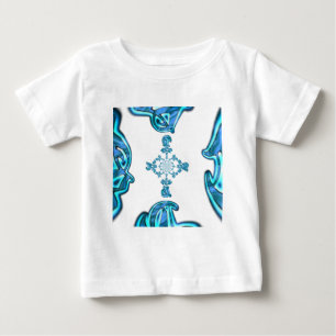 Action Cyan Teal Abstrakt Graffiti Art-utskrift Tee