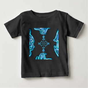 Action Cyan Teal Abstrakt Graffiti Art-utskrift Tee