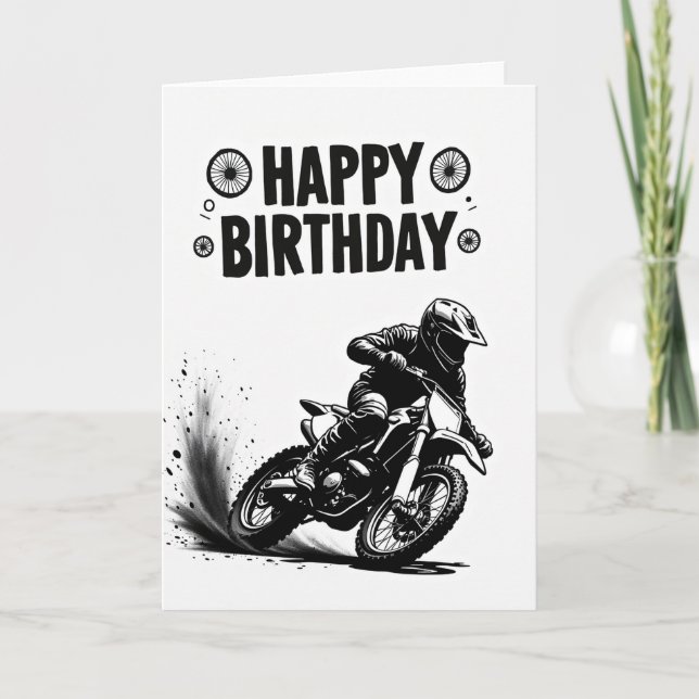 Action Födelsedags Moto Art Kort (Framsida)