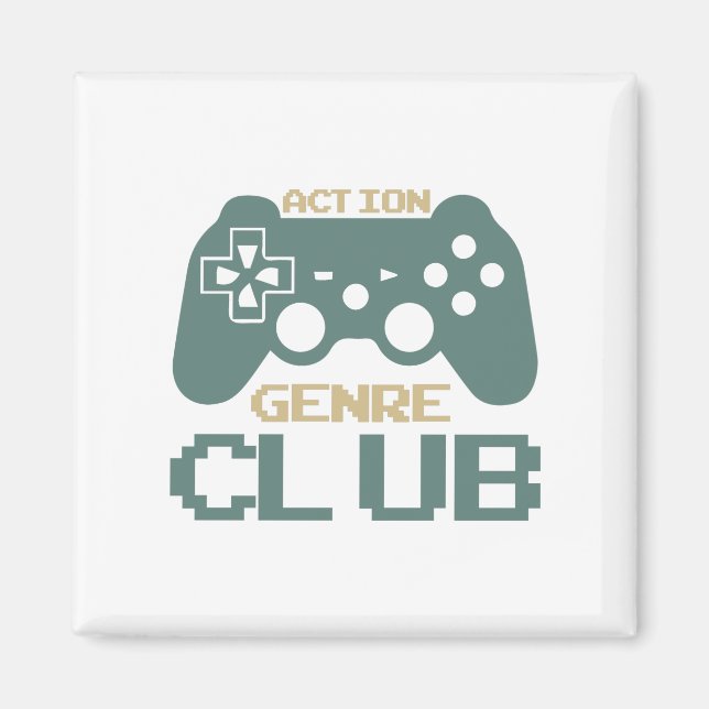 Action Genre Klubb-Gaming-Gamer-Game-Funny Magnet (Framsidan)
