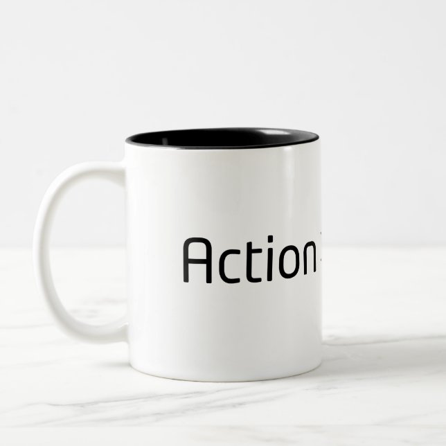 Action Över Ångest Minimalistisk Tvåtons Kaffemugg (Vänster)