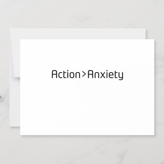 Action Over Anxiety Minimalist Magnetic Card Magnetisk Inbjudningskort (Framsida)