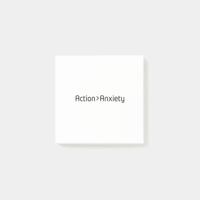 Action Over Anxiety Minimalist Notes Post-it Block (Framsida)