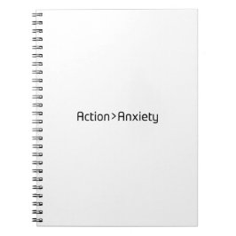 Action Over Anxiety Minimalistisk Spiralanteckning Anteckningsbok