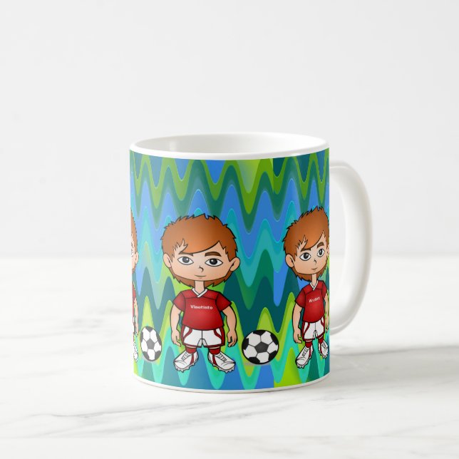 Action-Packed Football Player Art Kaffemugg (Framsida höger)