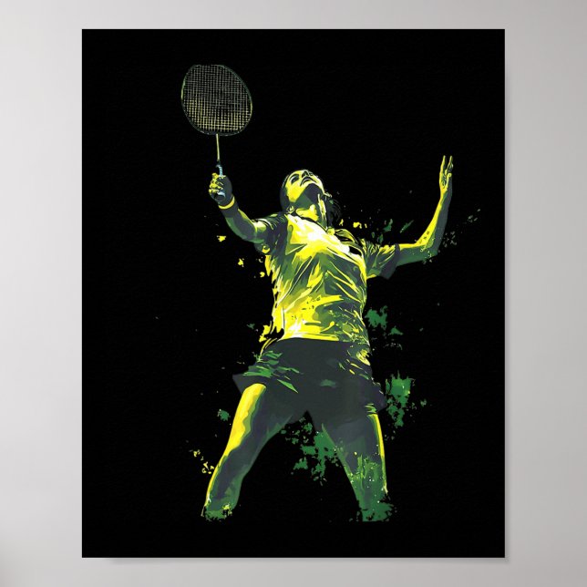 Action-packed Woman Playing Badminton  Poster (Framsidan)