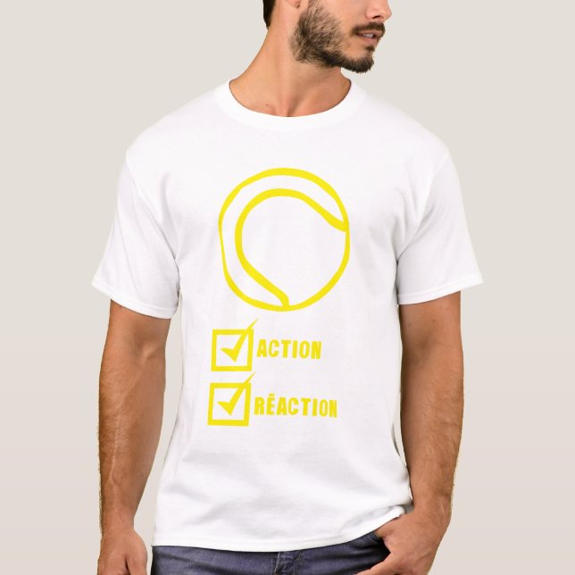 action reaction valide tennis balle t shirt (Framsida)
