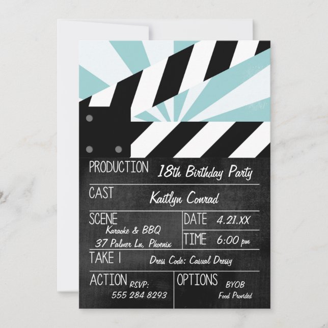 Action Sign Filmfest Invitation Inbjudningar (Framsida)