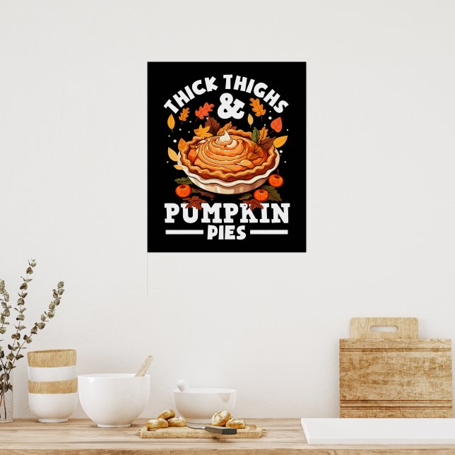Actionsgiving lår och pumpapajer Höst Poster (Kök)