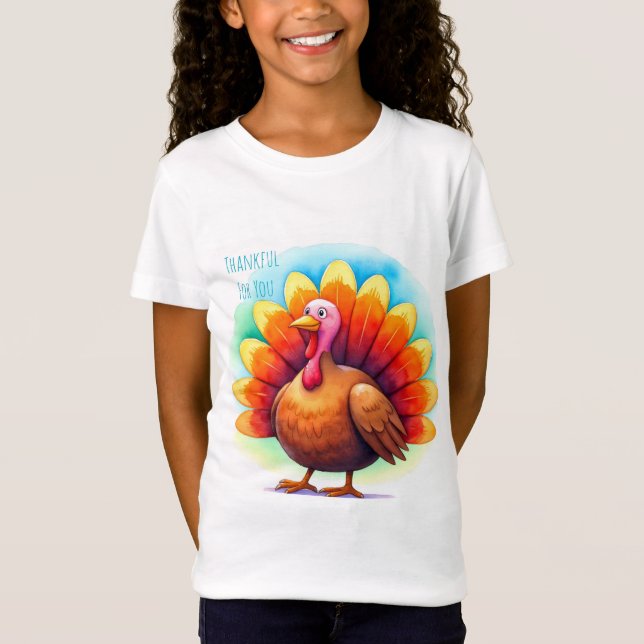 ActionsofTacks Dag, Söt Kalkon, Tacksam För Dig T- T Shirt (Framsida)
