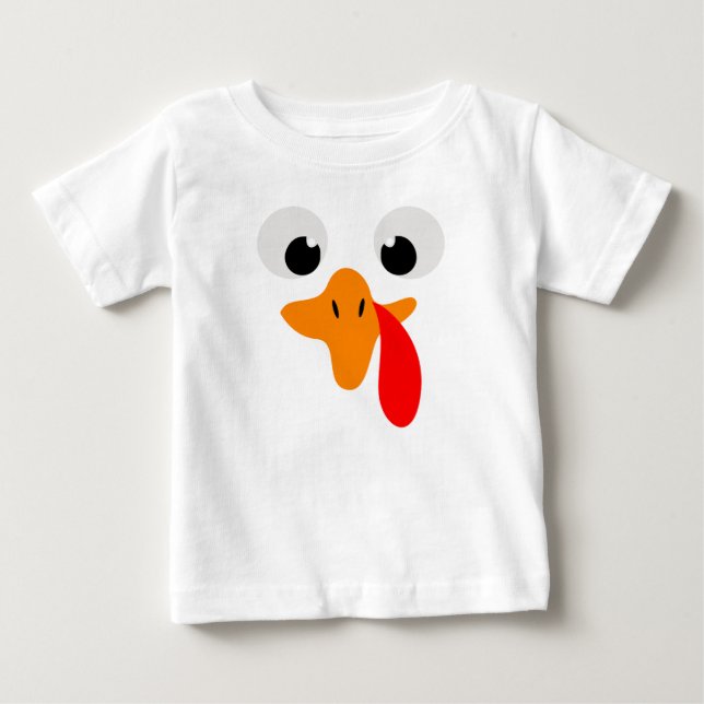 Actious Turkey Face, Thanksgiving T Shirt (Framsida)