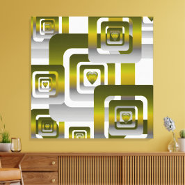 Activate My Heart Pattern Silver Canvastryck