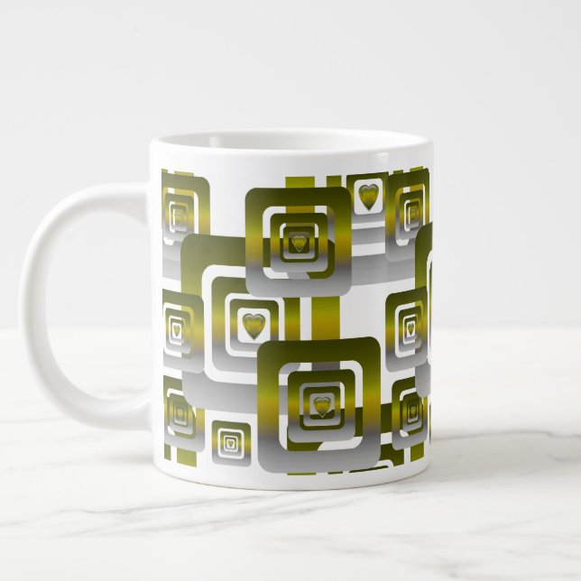 Activate My Heart Pattern Silver Jumbo Mugg (Vänster)
