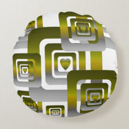 Activate My Heart Pattern Silver Rund Kudde