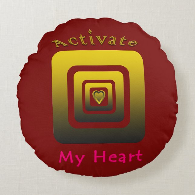 Activate My Heart Rund Kudde (Framsidan)