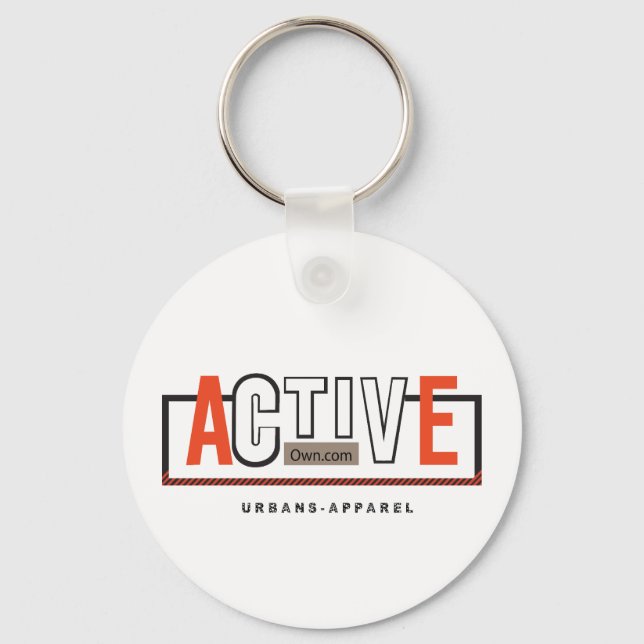Active Mode On – Stay Fit Stay Moving Design Nyckelring (Framsida)