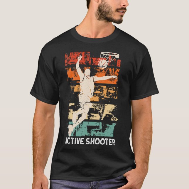 Active Shooter Roligt Bysketbyll Sarcasm T Shirt (Framsida)