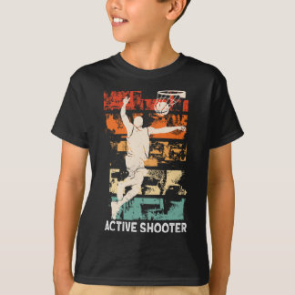 Active Shooter Roligt Bysketbyll Sarcasm T Shirt